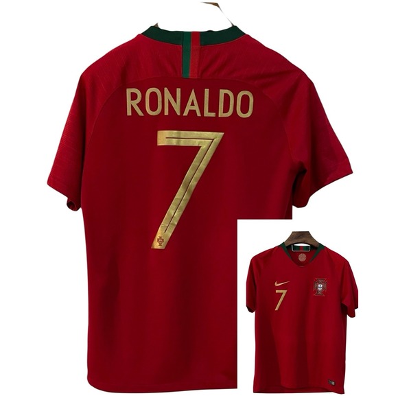 Portugal 2018 # 7 Ronaldo Red Home Football Soccer Jersey Nike Dri Fit 58308 L - Picture 1 of 9